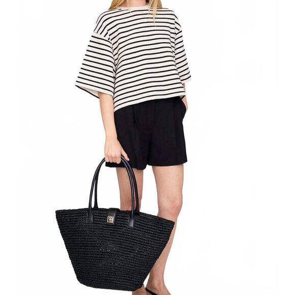 NEW ANINE BING women's lou monogram tote in black - Picture 4 of 4